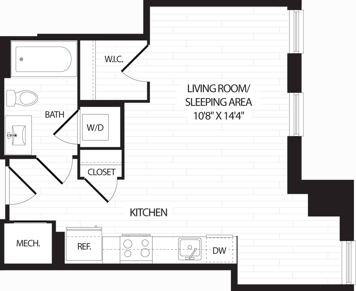 Floorplan diagram for S3, showing Studio