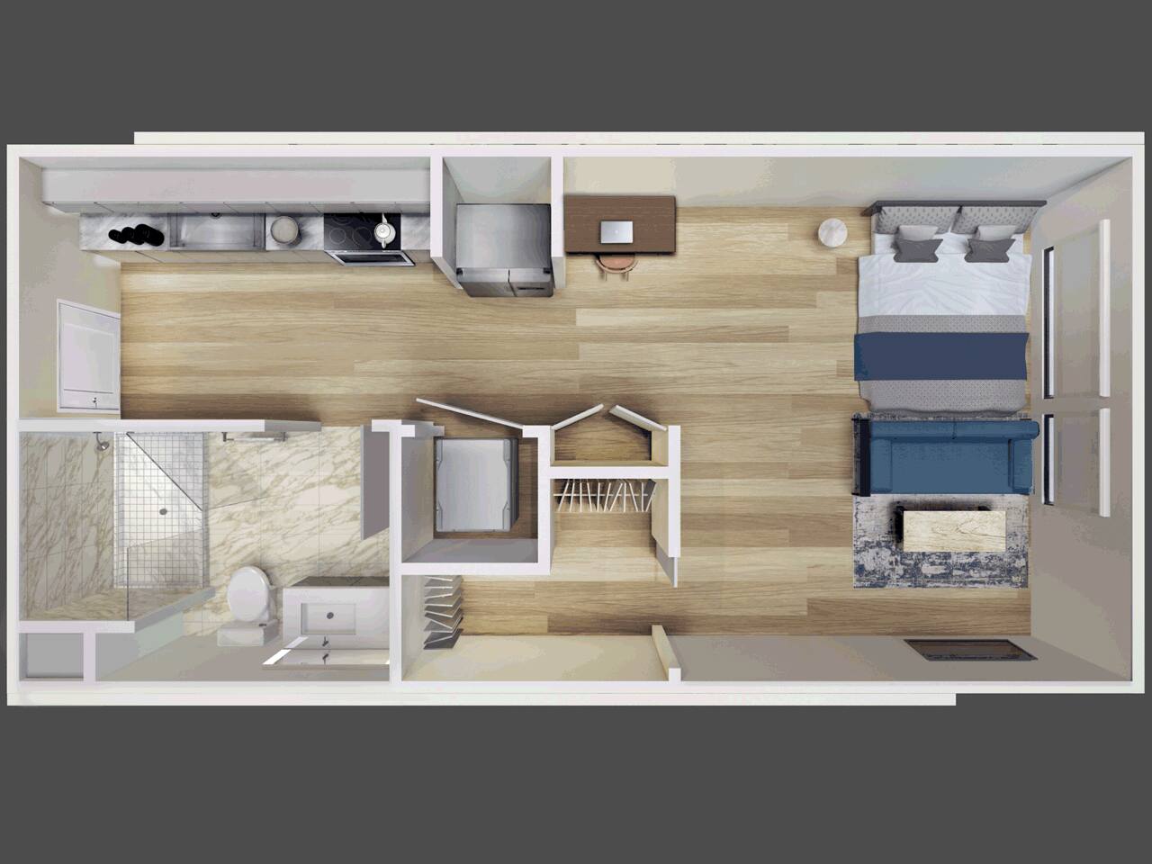 Floorplan diagram for S2, showing Studio