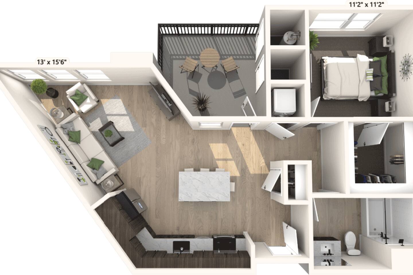Floorplan diagram for Coronado, showing 1 bedroom