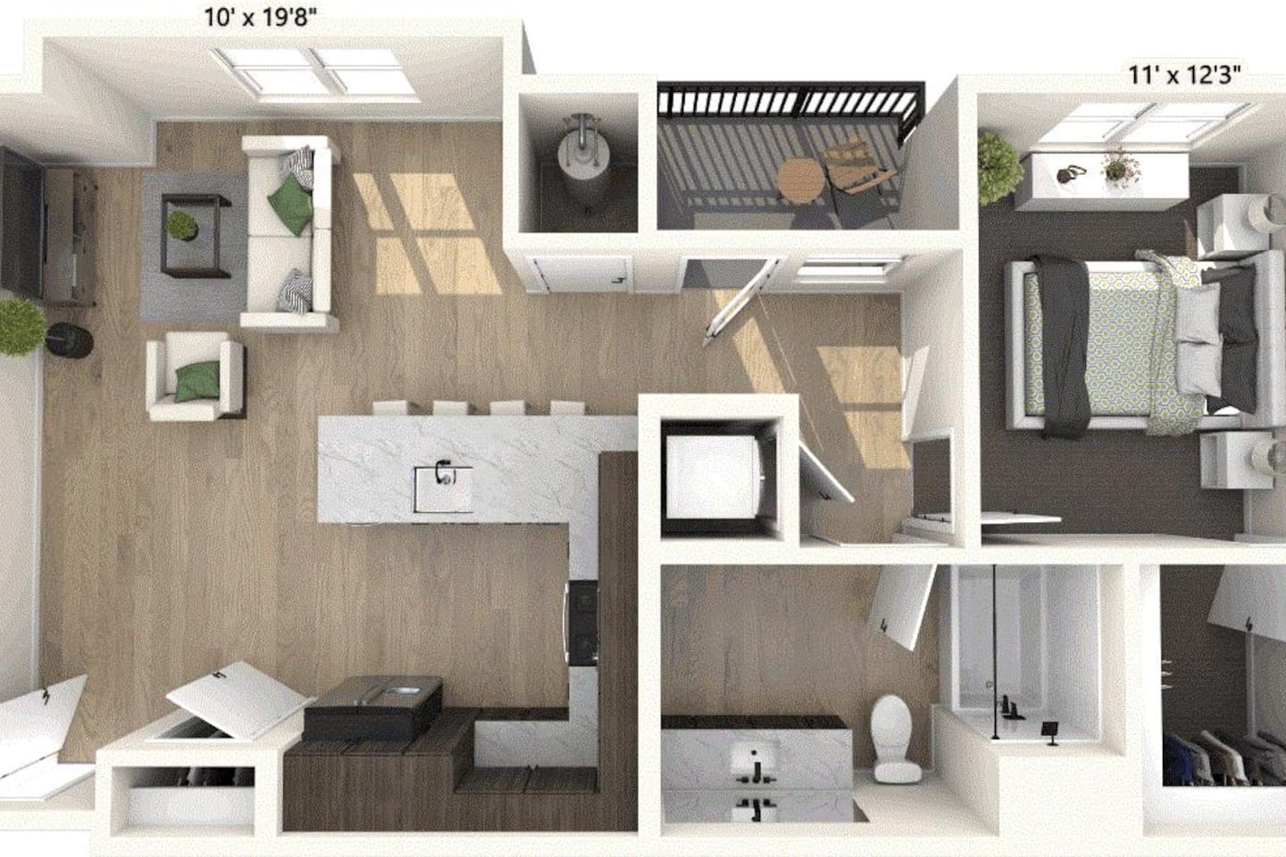 Floorplan diagram for Windandsea, showing 1 bedroom