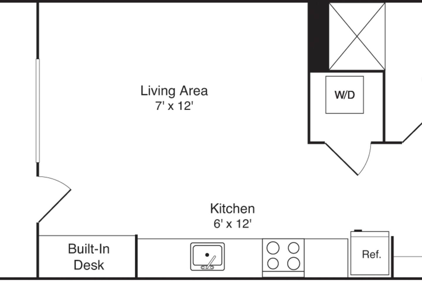 Floorplan diagram for M1, showing Studio