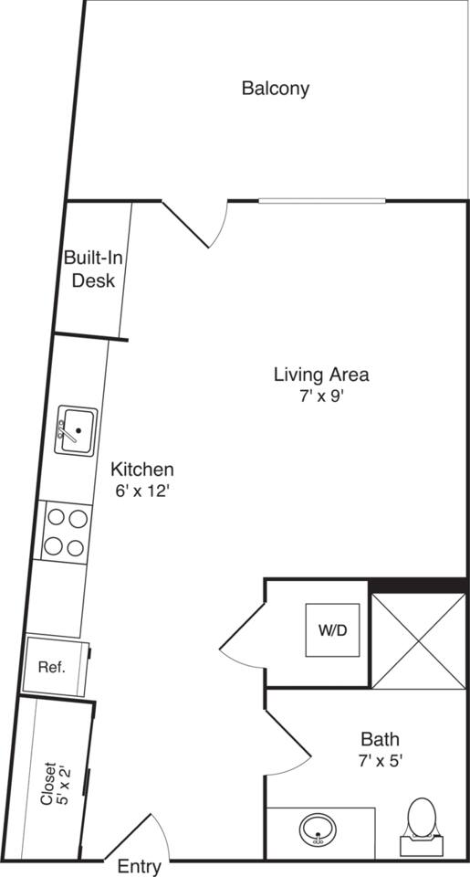 Floorplan diagram for M2, showing Studio