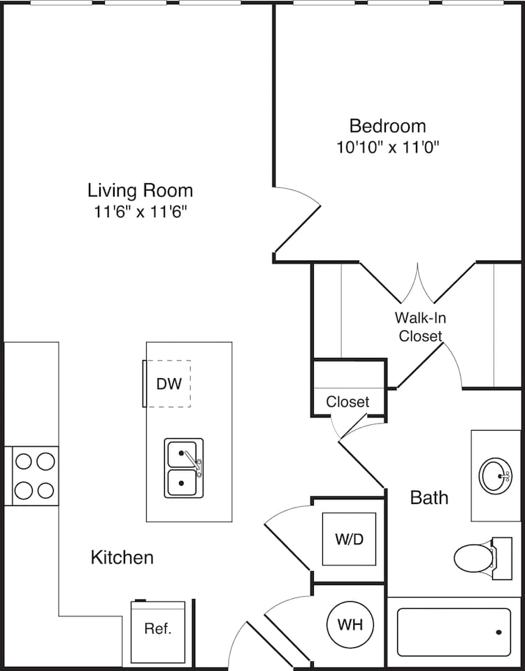 Floorplan diagram for A3, showing 1 bedroom