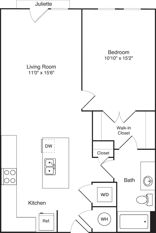 Floorplan diagram for A7, showing 1 bedroom