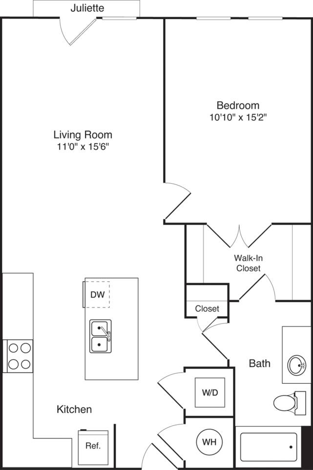 Floorplan diagram for A7, showing 1 bedroom