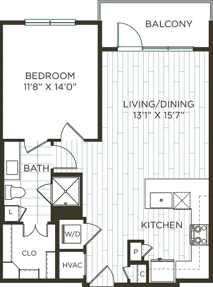 Floorplan diagram for A3, showing 1 bedroom