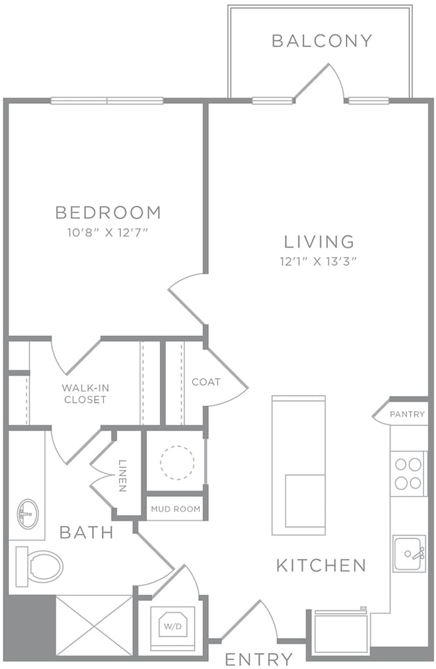 Floorplan diagram for A7, showing 1 bedroom