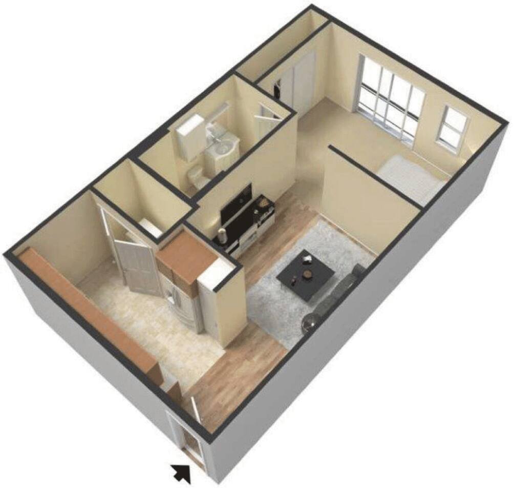 Floorplan diagram for A4, showing 1 bedroom