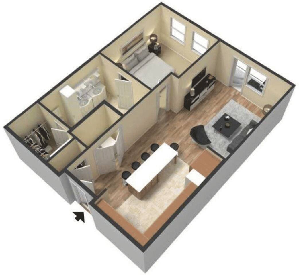 Floorplan diagram for A6, showing 1 bedroom