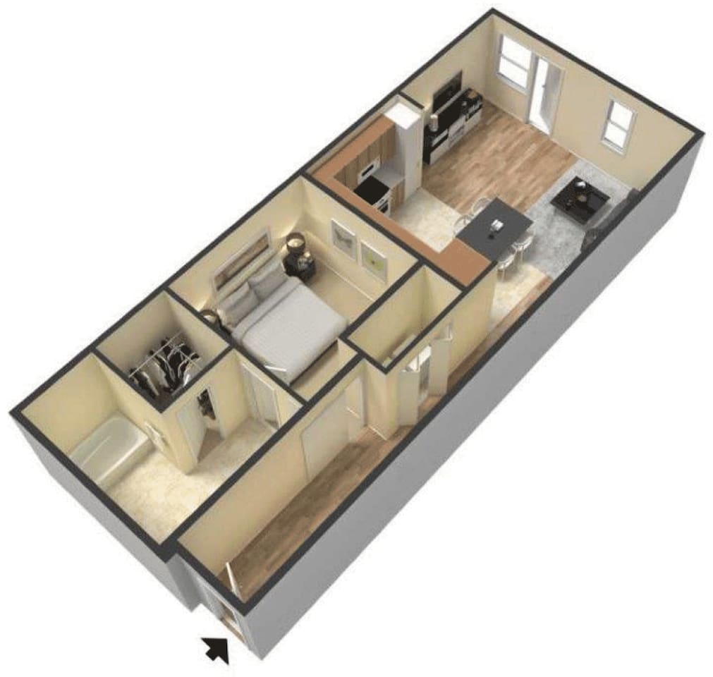 Floorplan diagram for A10, showing 1 bedroom