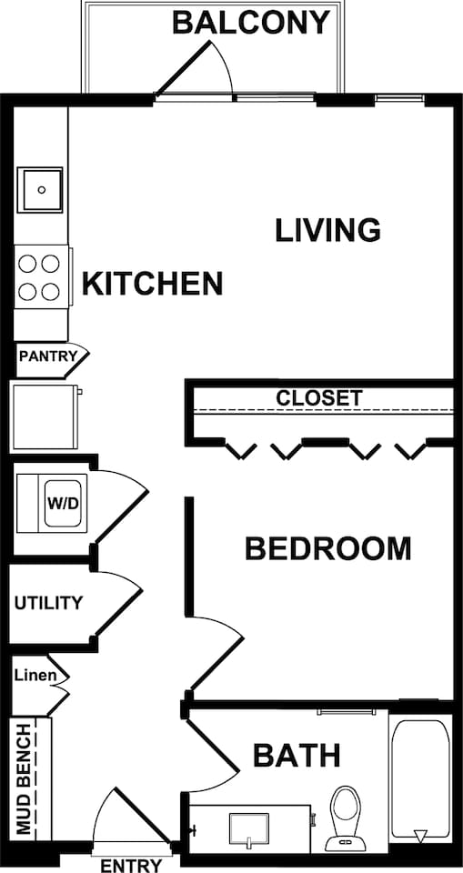 Floorplan diagram for A3, showing 1 bedroom