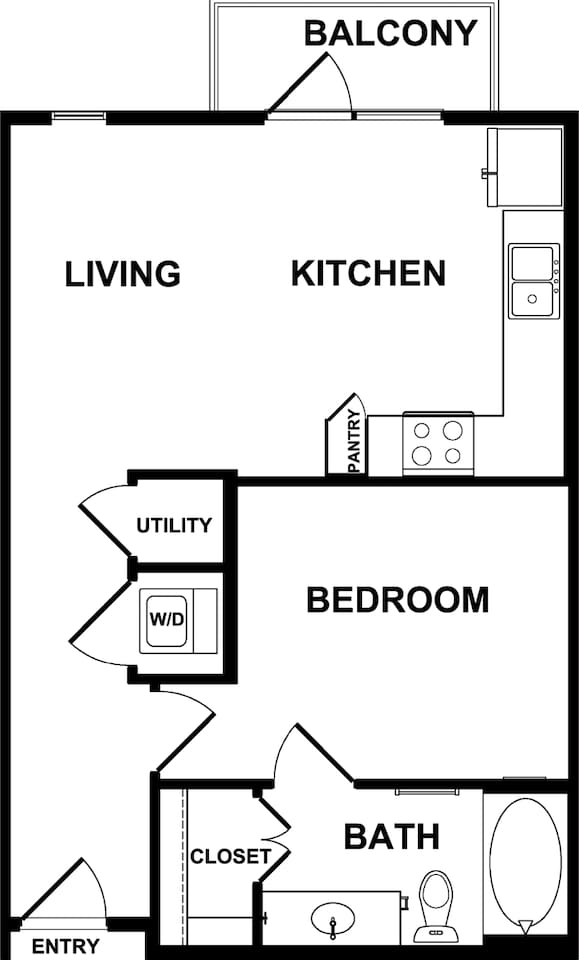 Floorplan diagram for A5, showing 1 bedroom