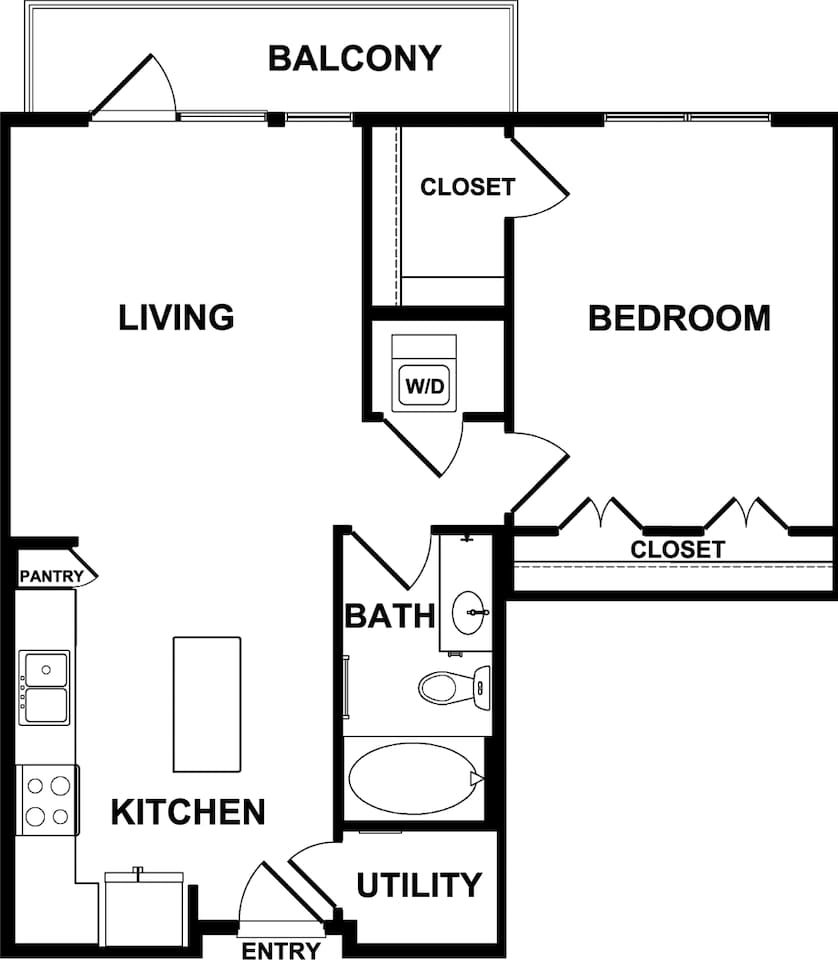 Floorplan diagram for A8, showing 1 bedroom