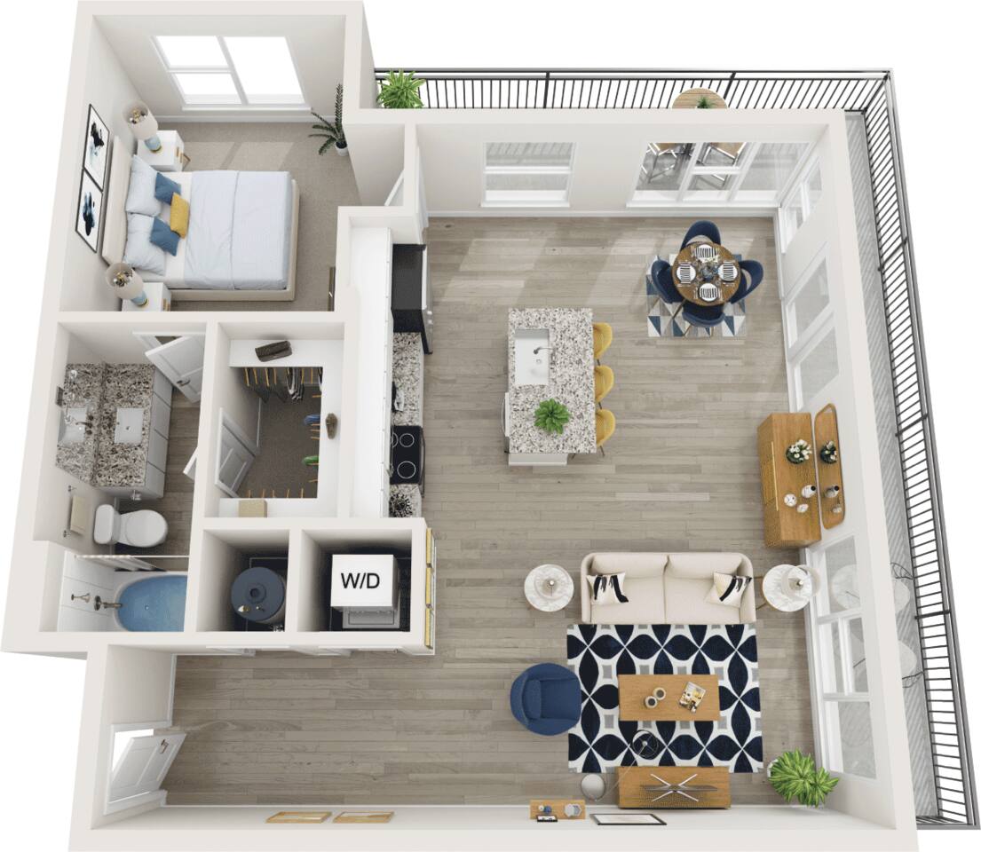 Floorplan diagram for A7, showing 1 bedroom