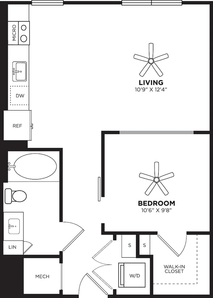 Floorplan diagram for S1, showing Studio