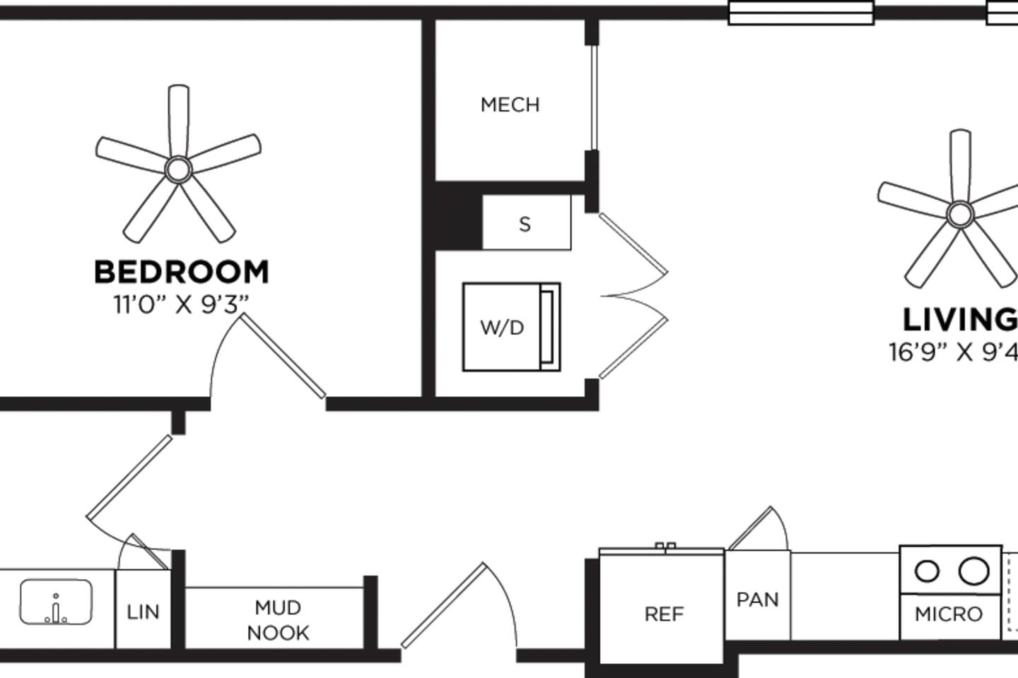 Floorplan diagram for S2, showing Studio
