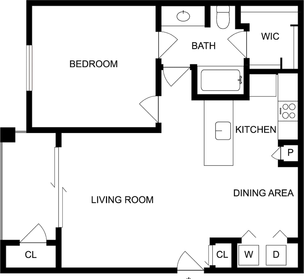 Floorplan diagram for Wellington, showing 1 bedroom