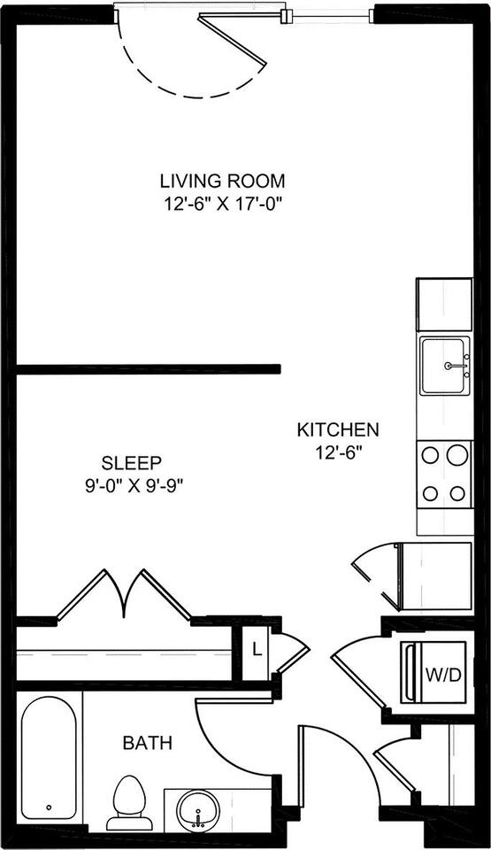 Floorplan diagram for Jr1, showing Studio