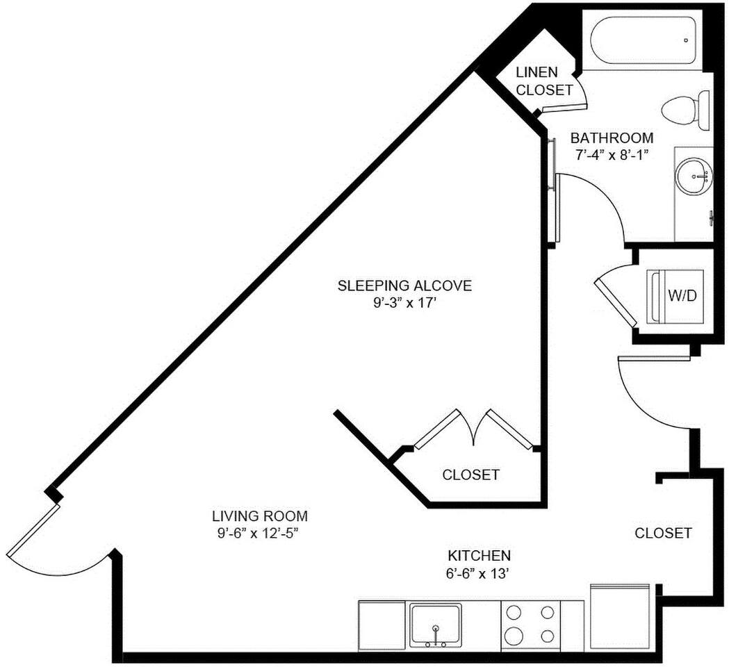 Floorplan diagram for Jr2, showing Studio