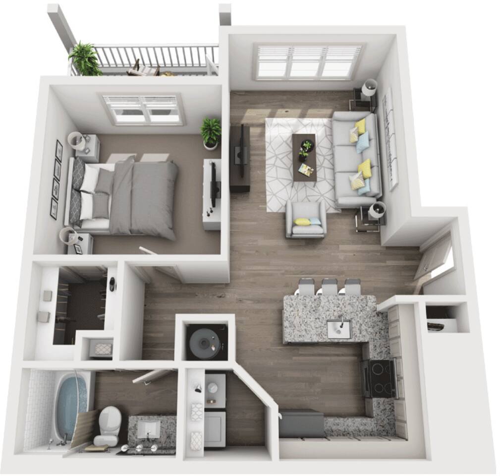 Floorplan diagram for Red Maple, showing 1 bedroom
