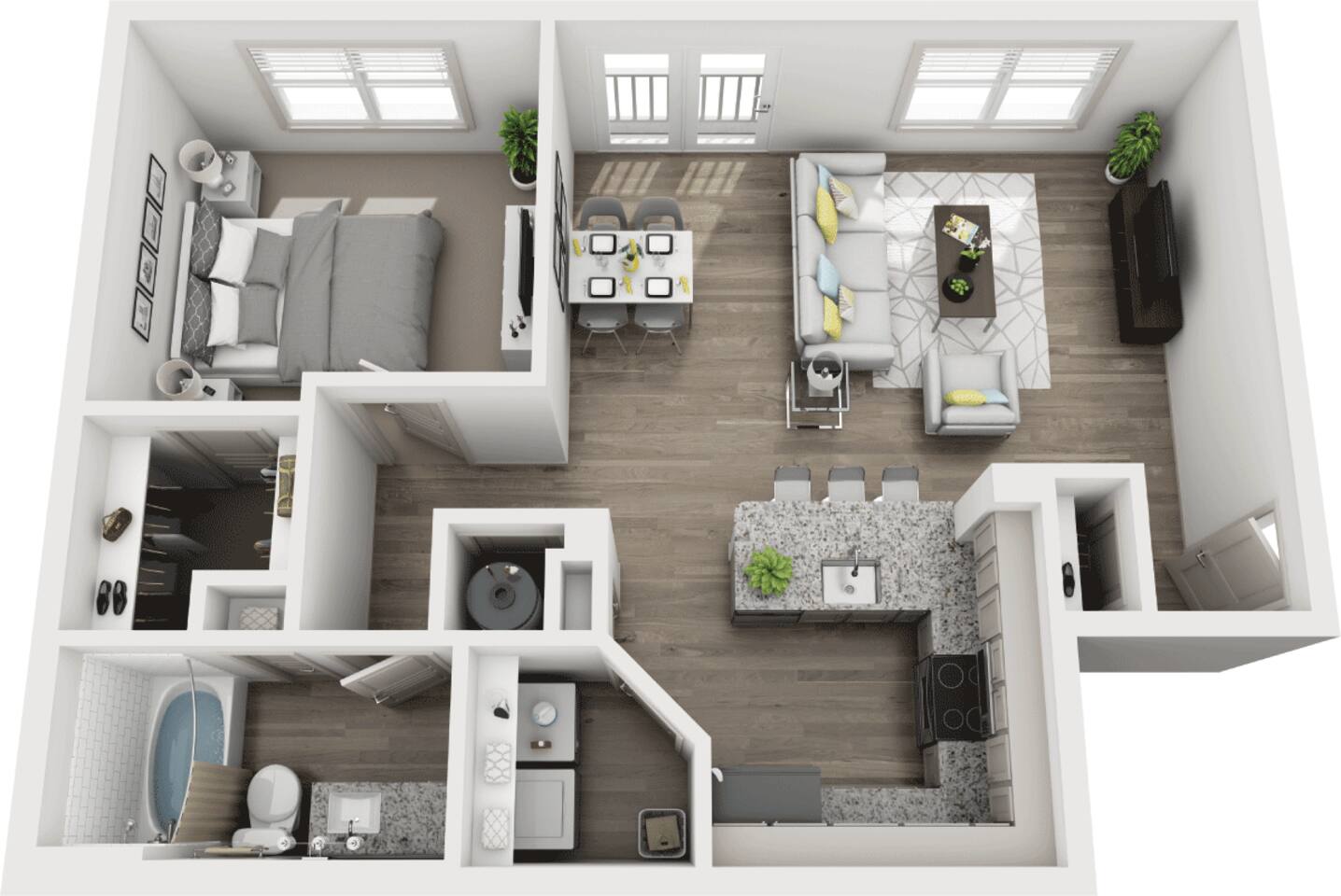 Floorplan diagram for White Oak, showing 1 bedroom
