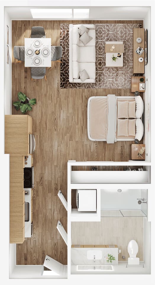 Floorplan diagram for S1, showing Studio