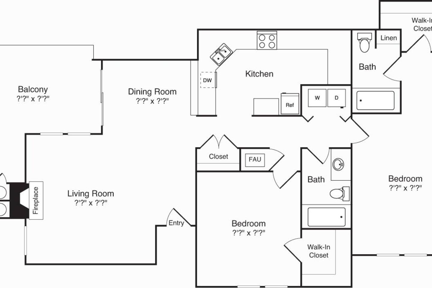 Floorplan diagram for Model 1E  Loft, showing 1 bedroom