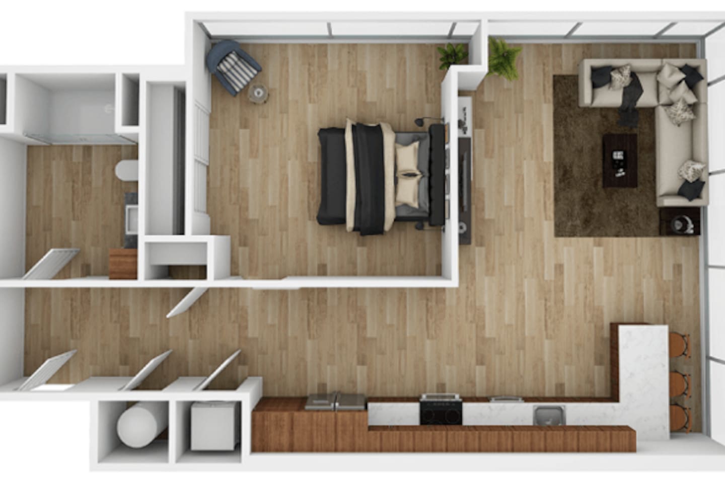 Floorplan diagram for A3, showing 1 bedroom