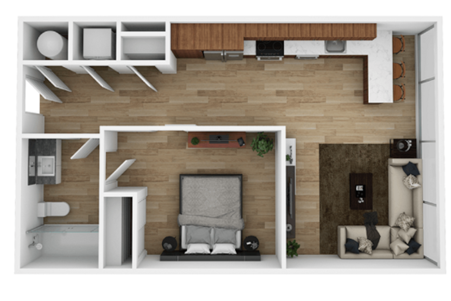Floorplan diagram for A2, showing 1 bedroom