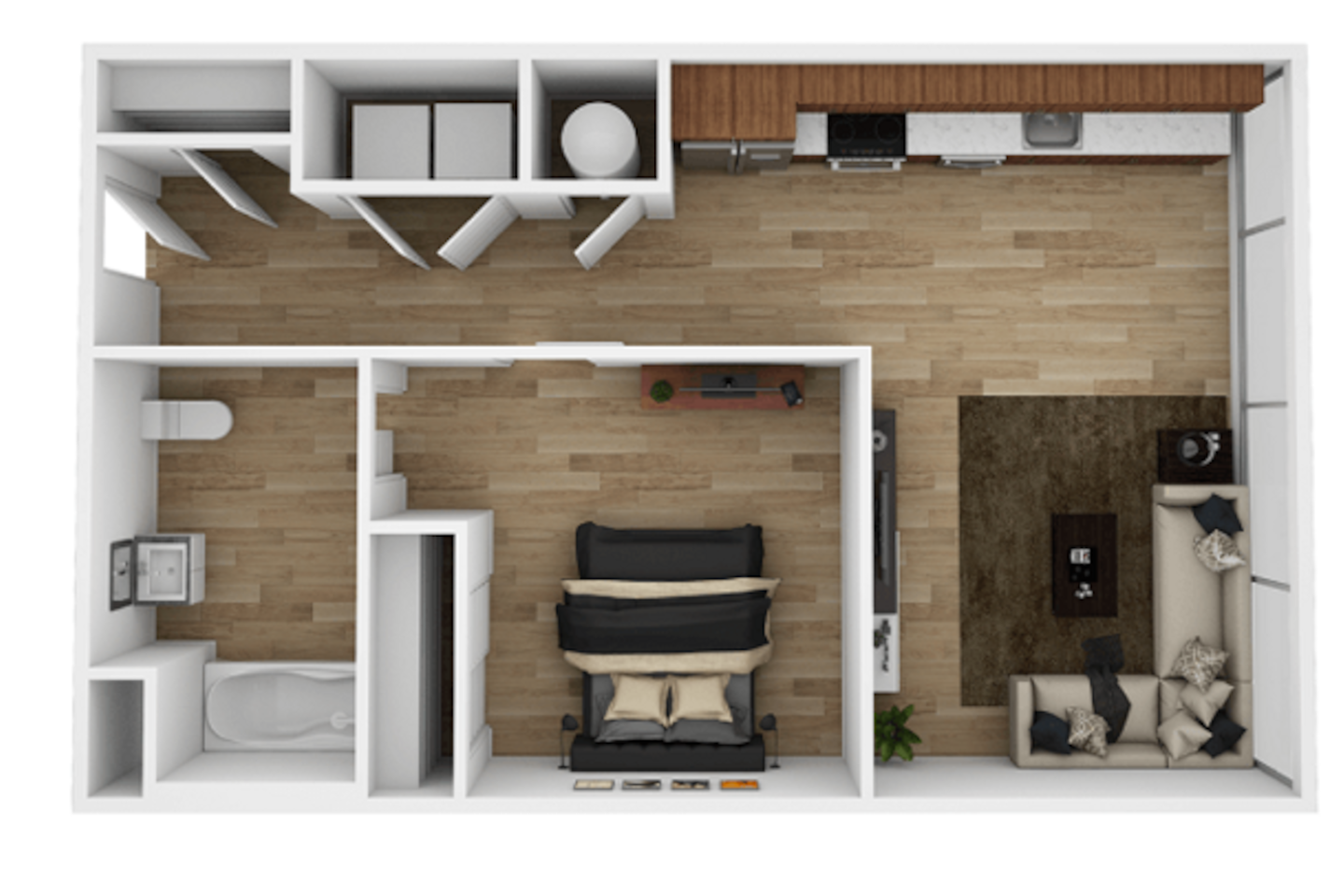 Floorplan diagram for A2G, showing 1 bedroom