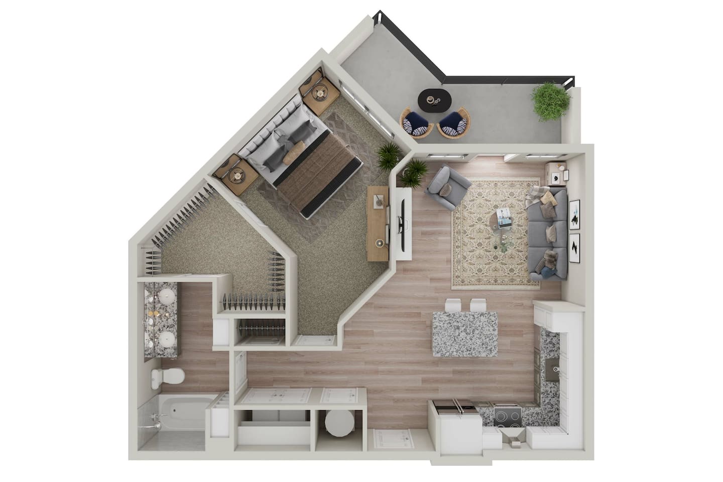 Floorplan diagram for A2, showing 1 bedroom
