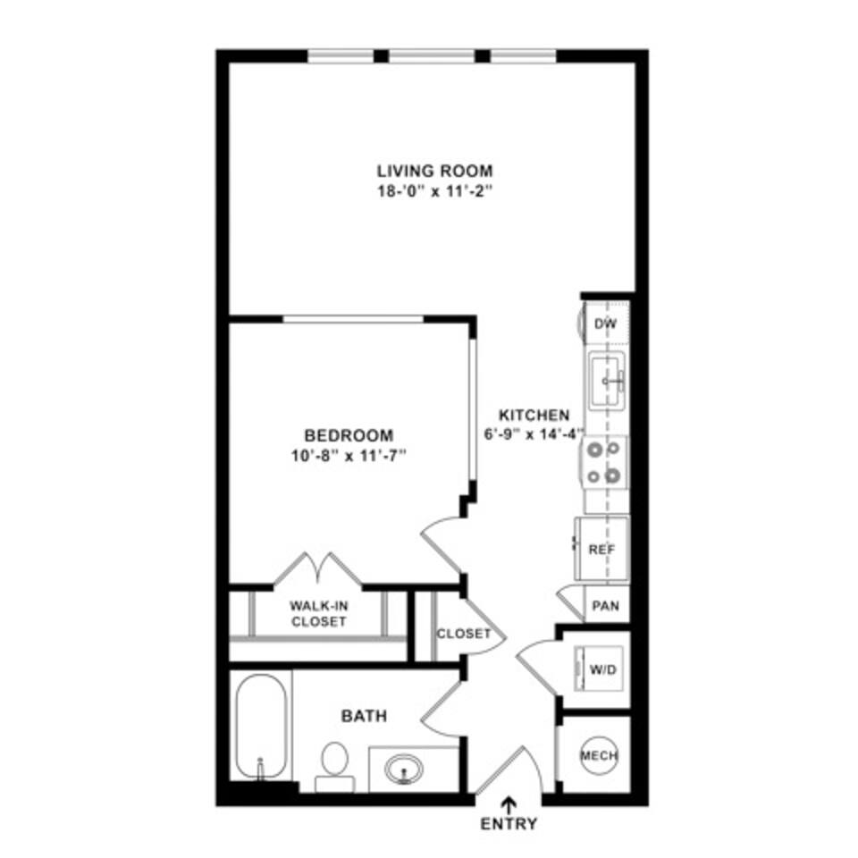 Floorplan diagram for Angel Wing, showing Studio