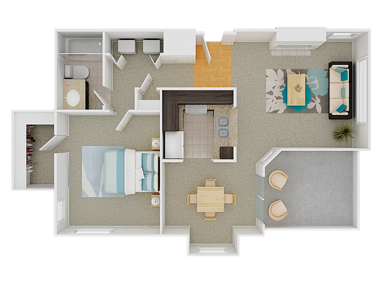 Floorplan diagram for Sequoia, showing 1 bedroom