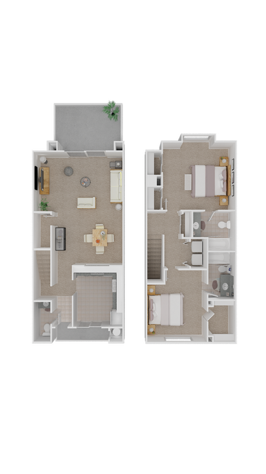 Floorplan diagram for Mariposa, showing 2 bedroom