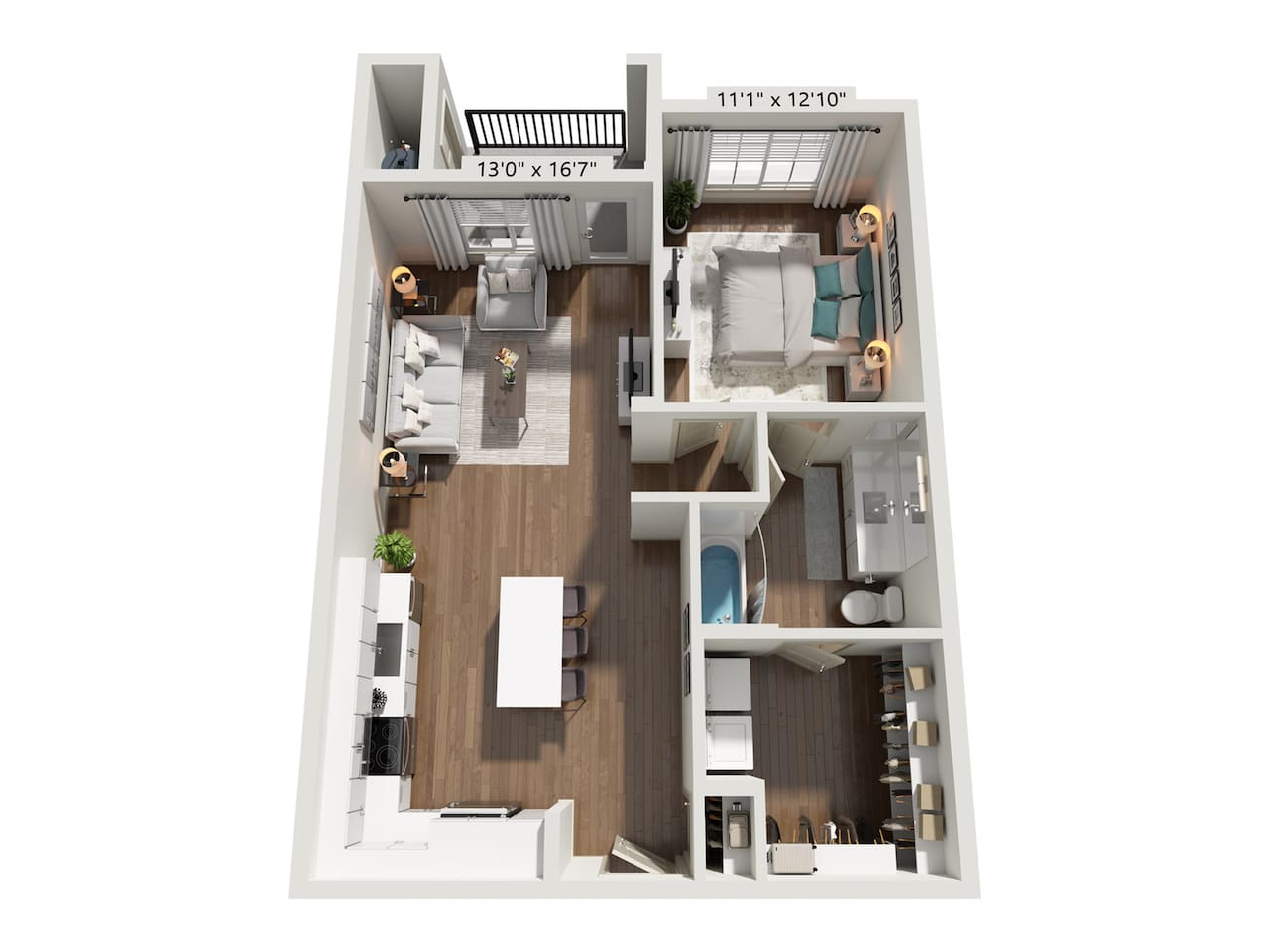 Floorplan diagram for A7, showing 1 bedroom