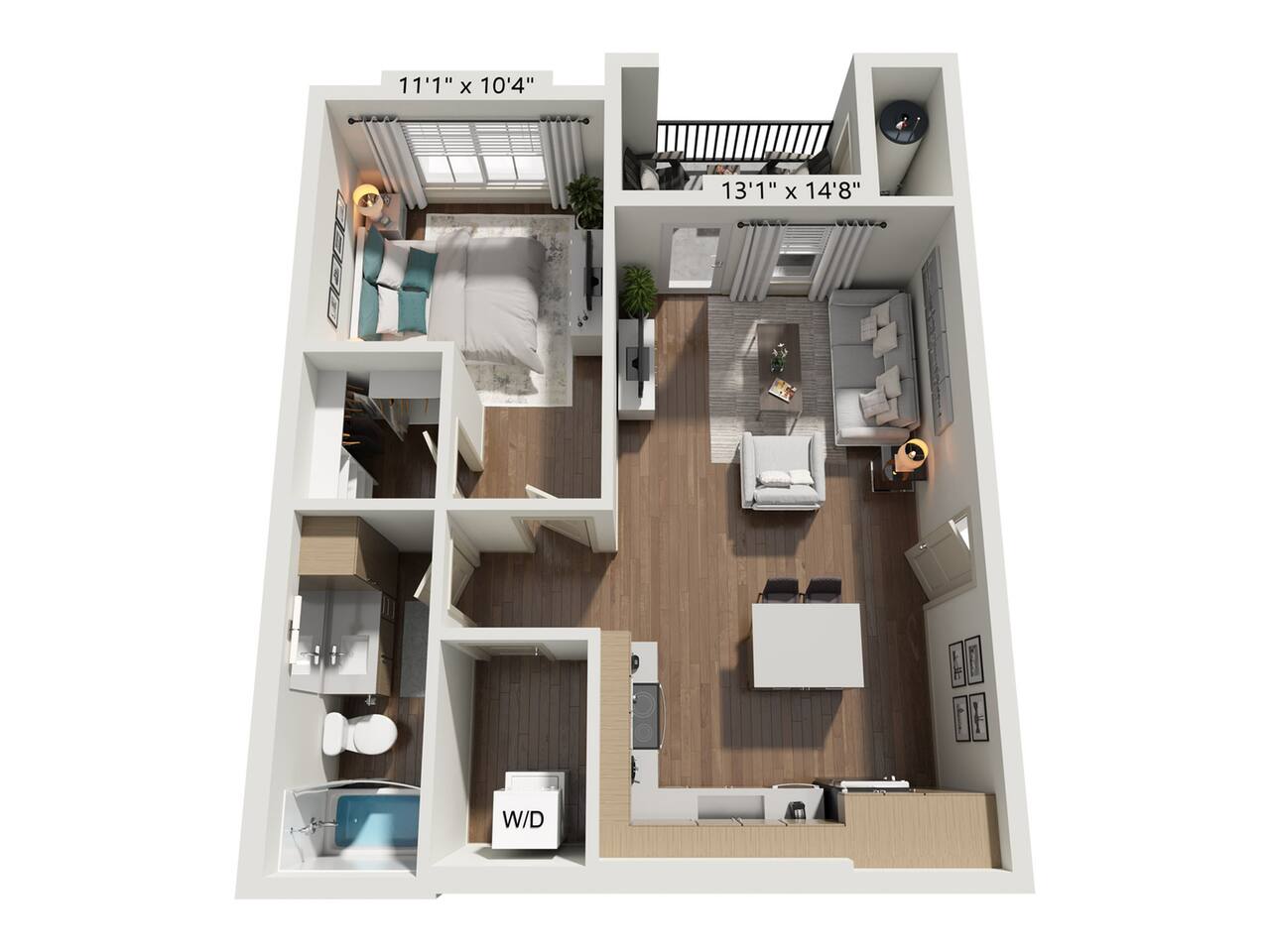 Floorplan diagram for A1, showing 1 bedroom