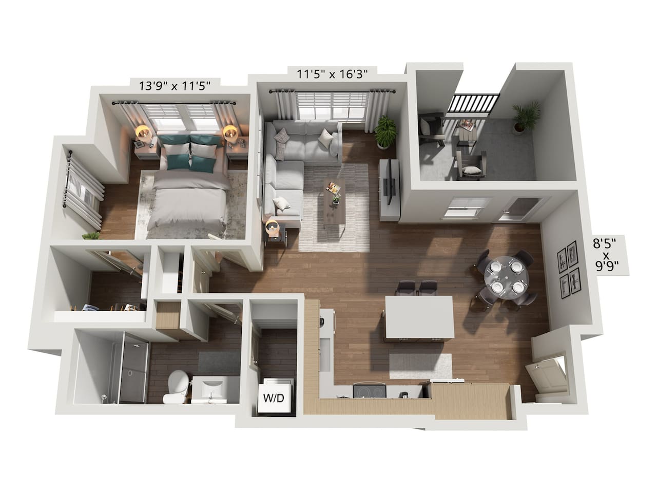 Floorplan diagram for A4, showing 1 bedroom