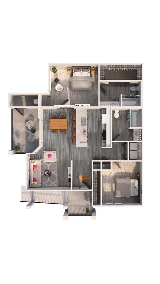 Floorplan diagram for B2TH-RR, showing 2 bedroom
