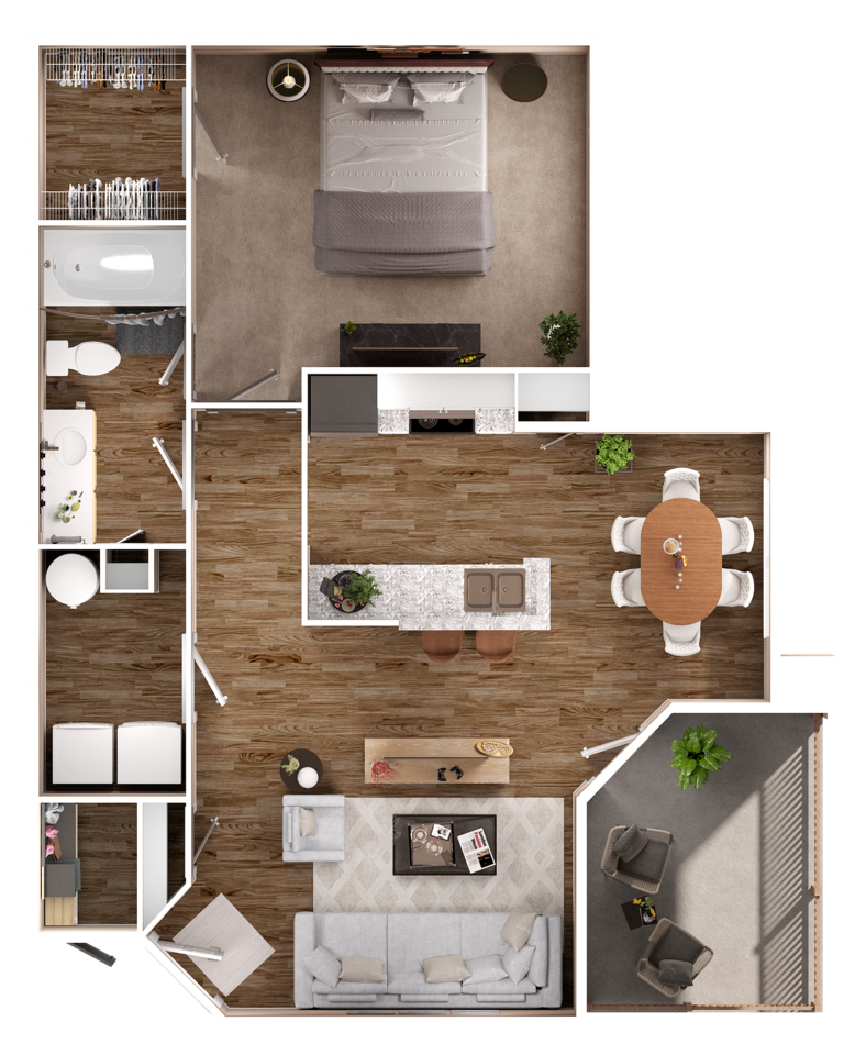 Floorplan diagram for A1, showing 1 bedroom