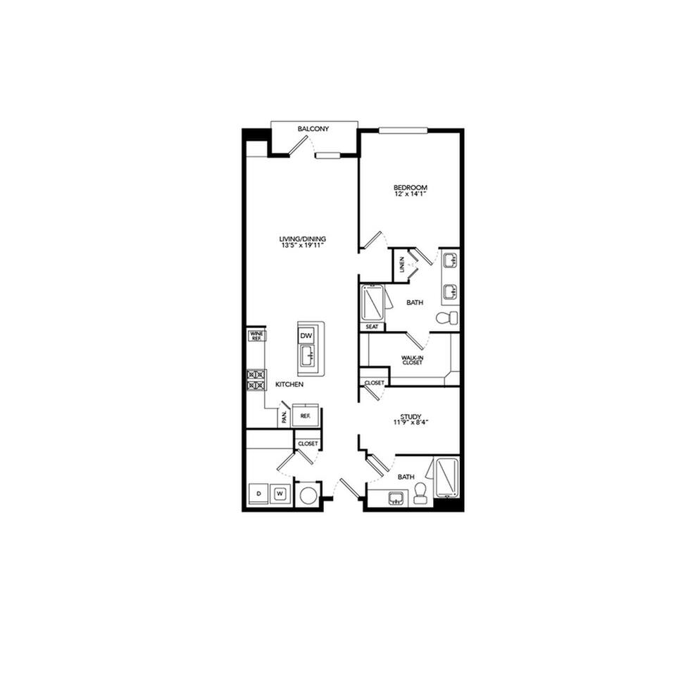 Floorplan diagram for A4, showing 1 bedroom