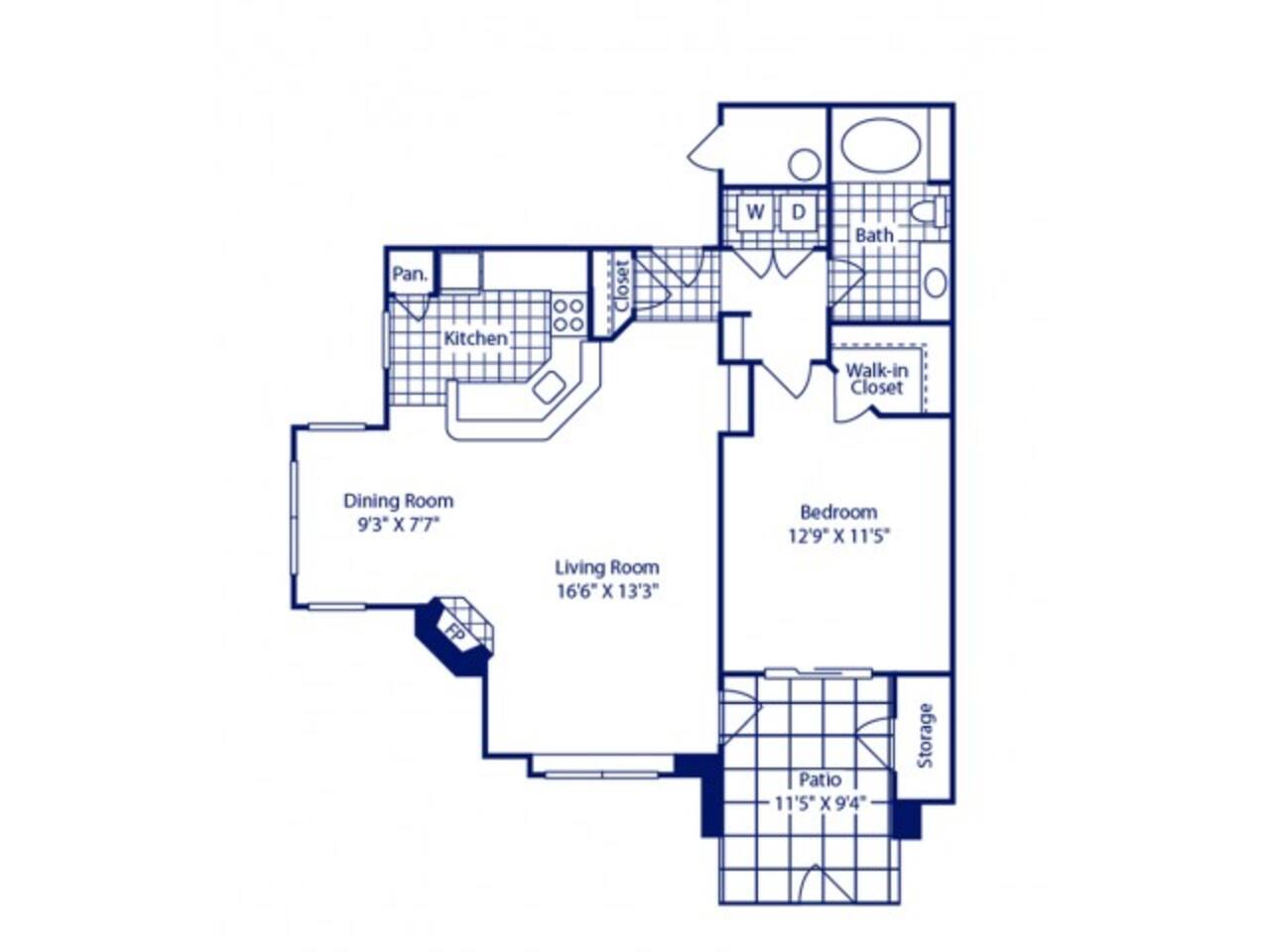 Floorplan diagram for 1BR, showing 1 bedroom