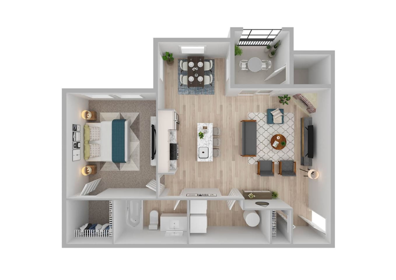 Floorplan diagram for Crete, showing 1 bedroom