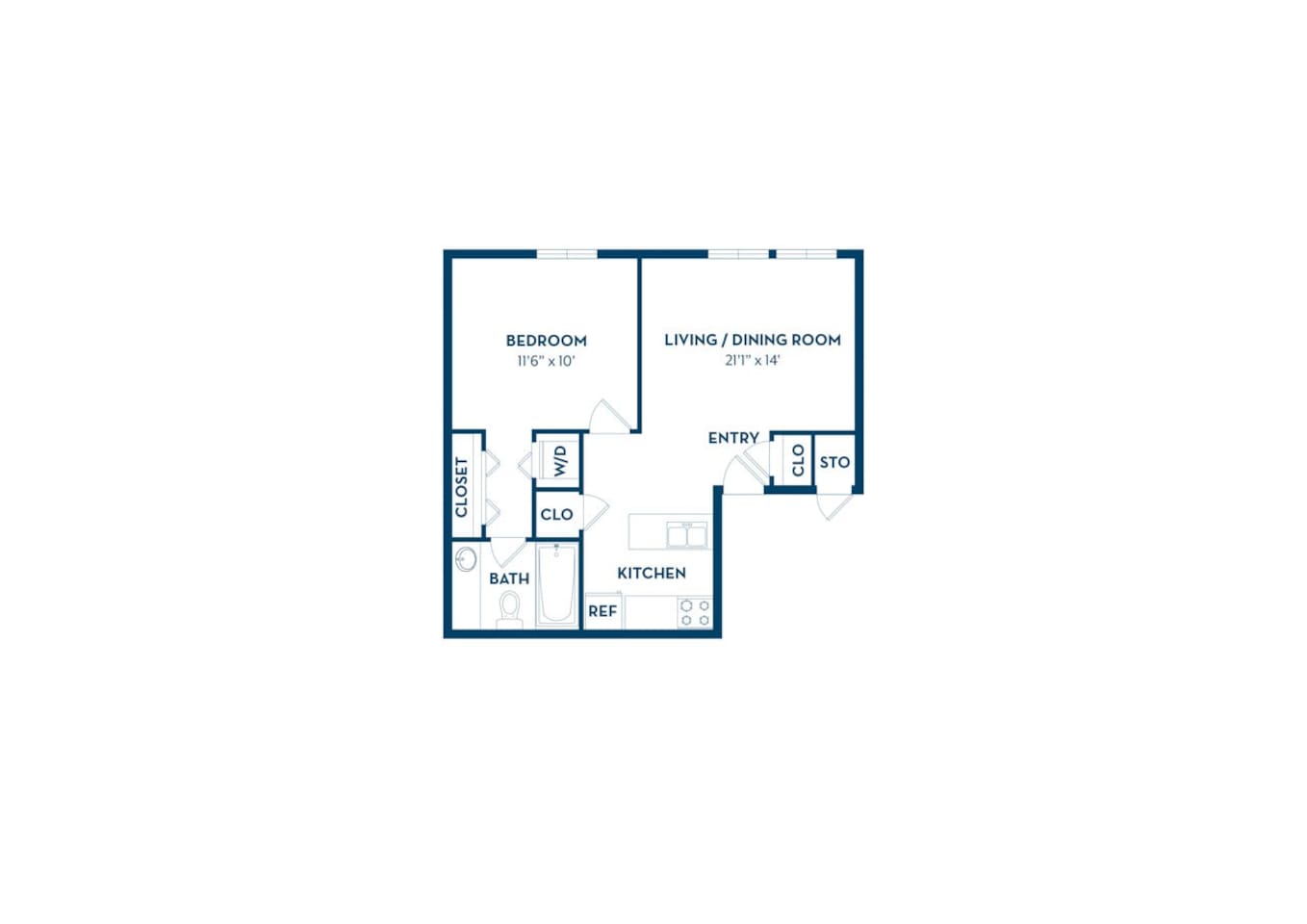 Floorplan diagram for Bali, showing 1 bedroom