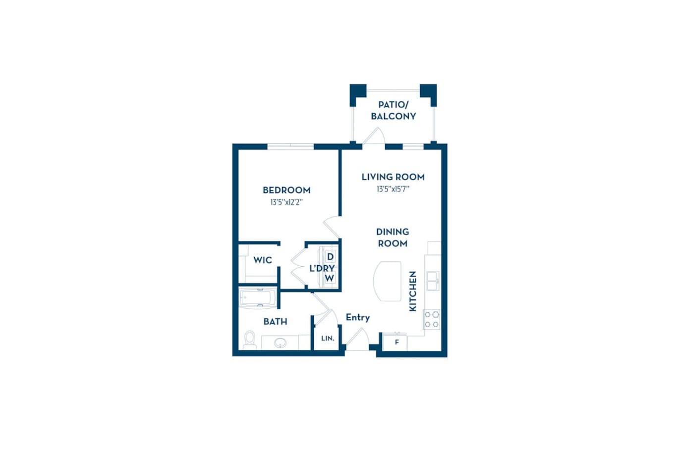 Floorplan diagram for Bimini, showing 1 bedroom