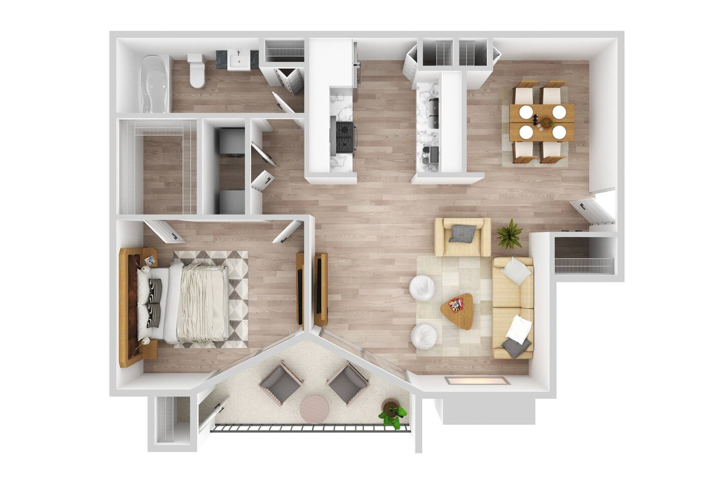 Floorplan diagram for Burgundy, showing 1 bedroom