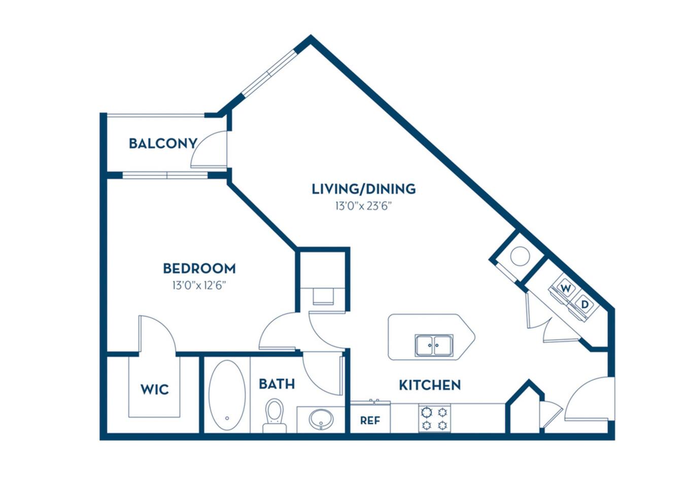Floorplan diagram for Plaza | Renovated, showing 1 bedroom