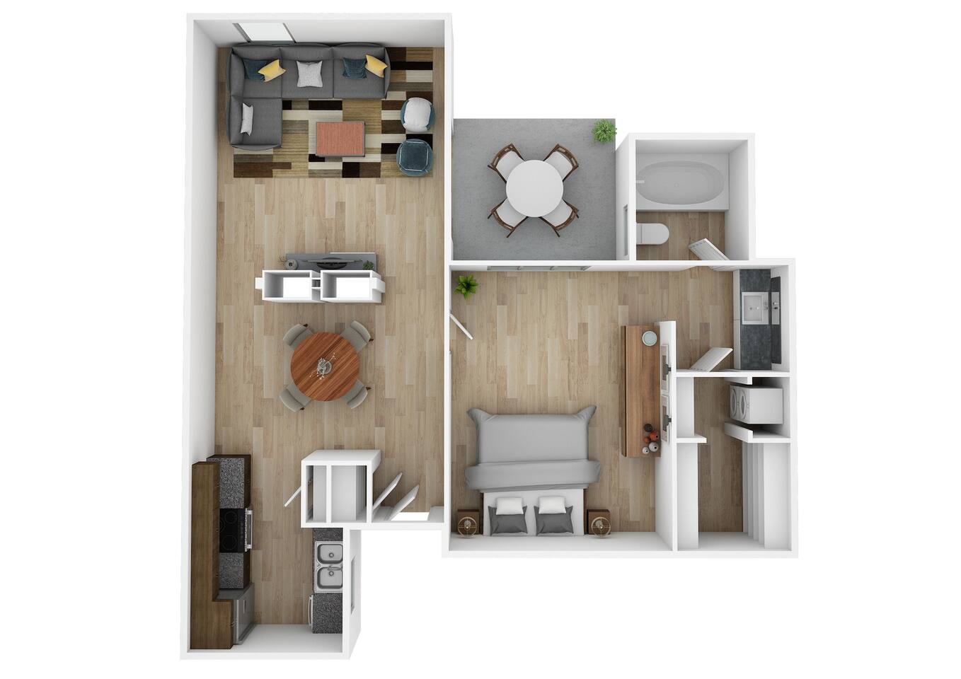 Floorplan diagram for Fennec, showing 1 bedroom