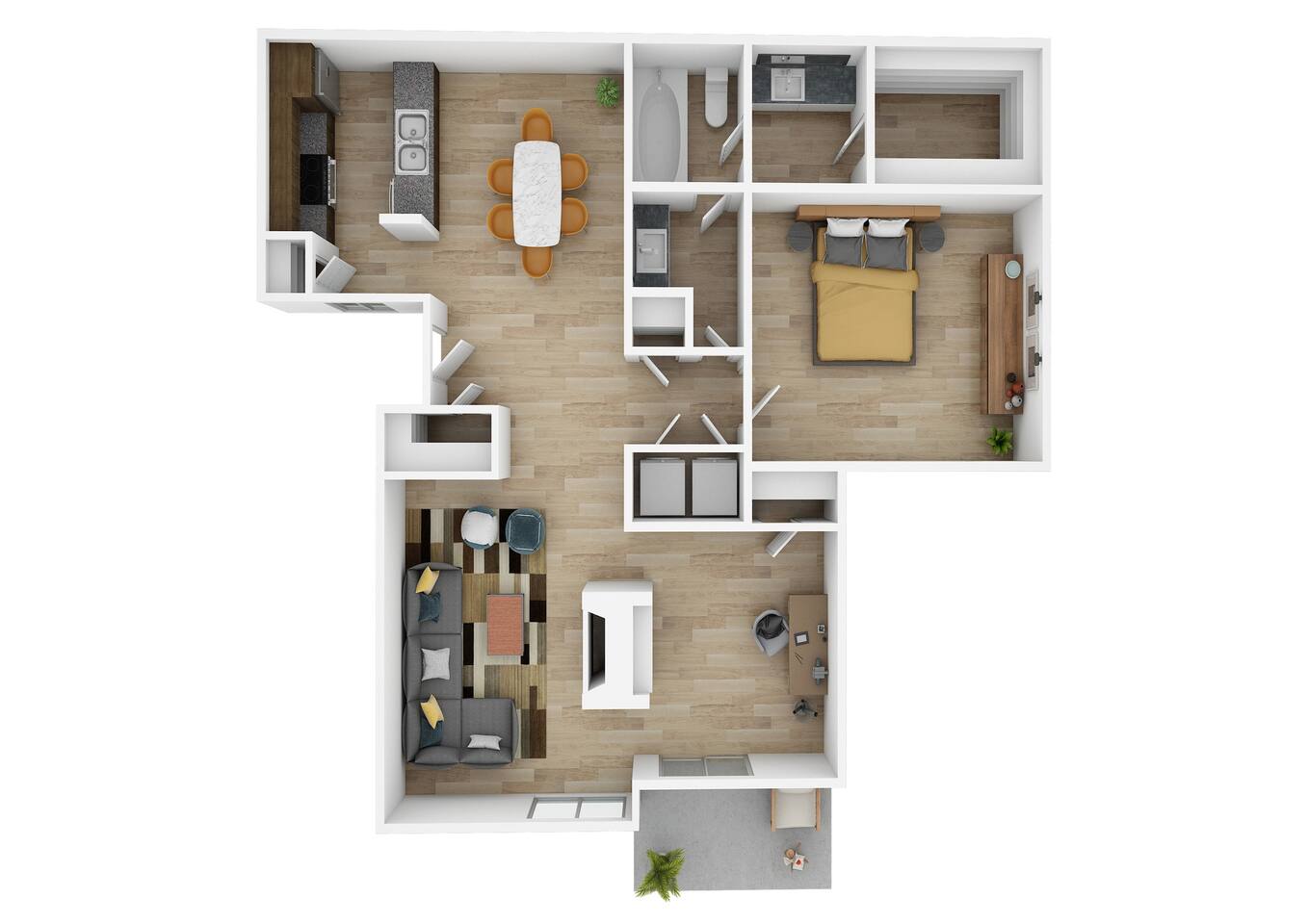 Floorplan diagram for Corsac, showing 1 bedroom