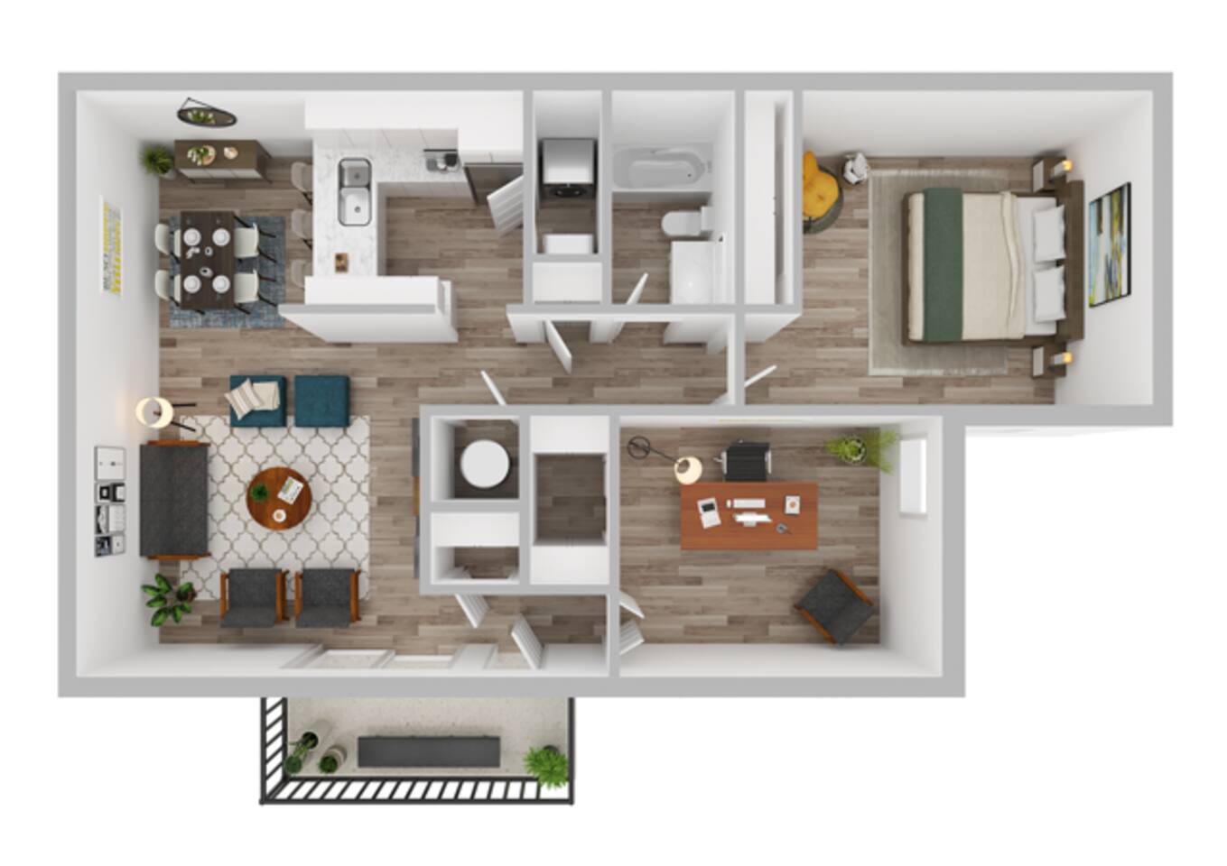 Floorplan diagram for Waterfall, showing 1 bedroom
