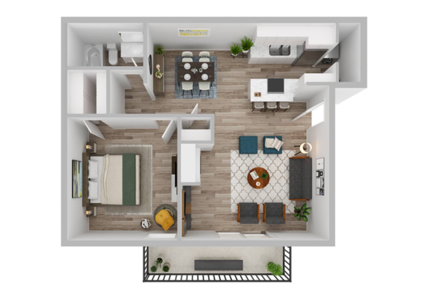 Floorplan diagram for Spring, showing 1 bedroom